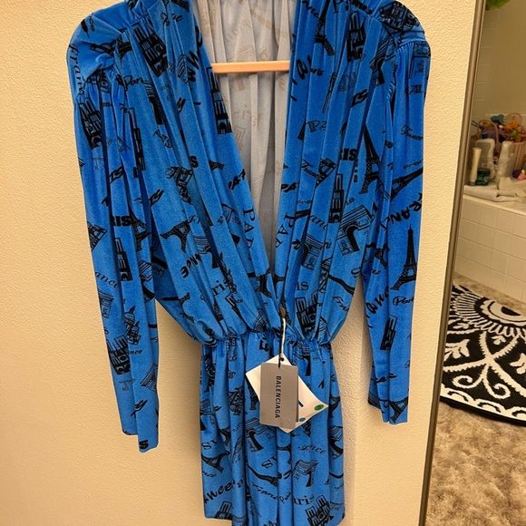 Brand- BALENCIAGA Dresses & Skirts - BALENCIAGA  Size-4 Blue shorts mini dress